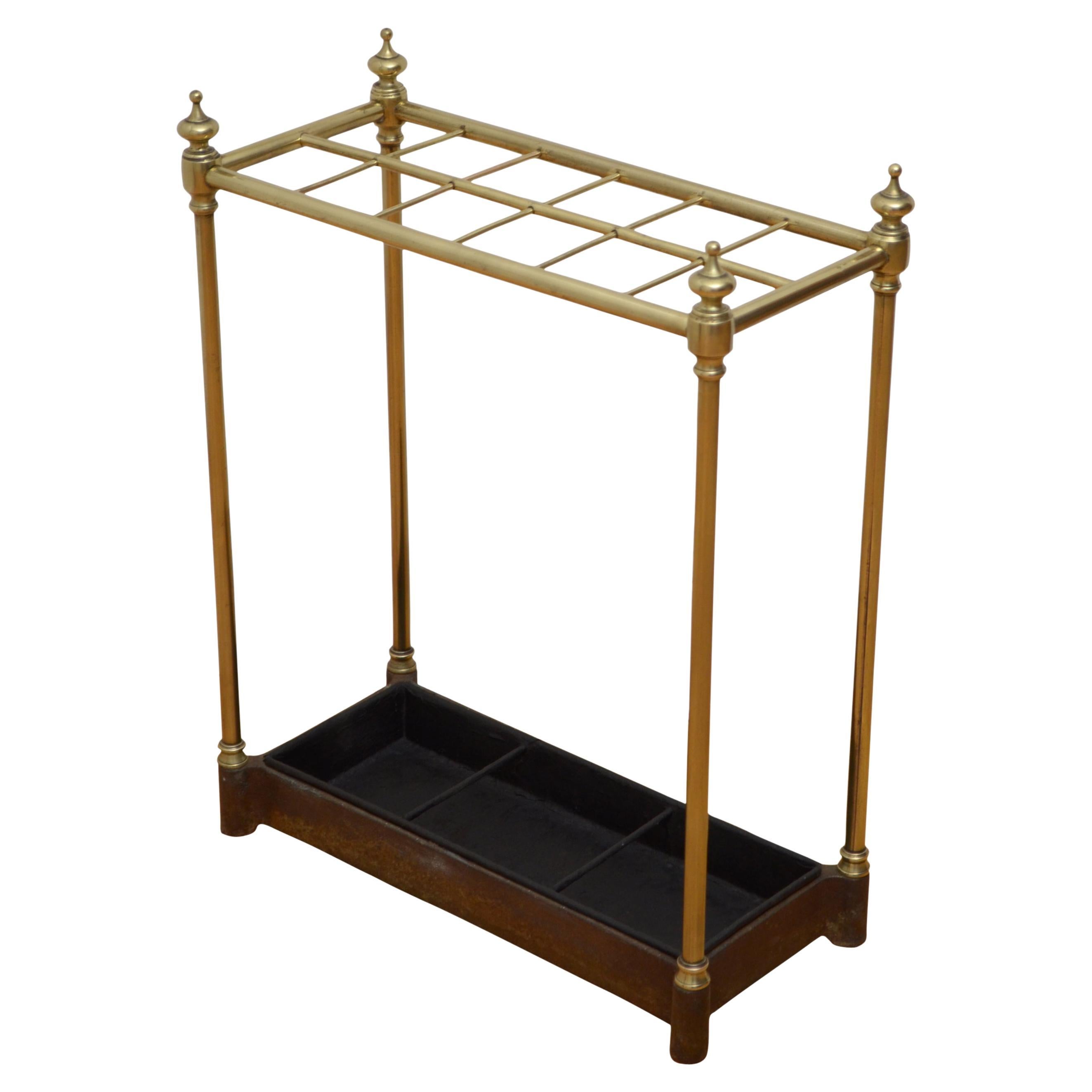 Victorian Brass Umbrella Stand For Sale at 1stDibs