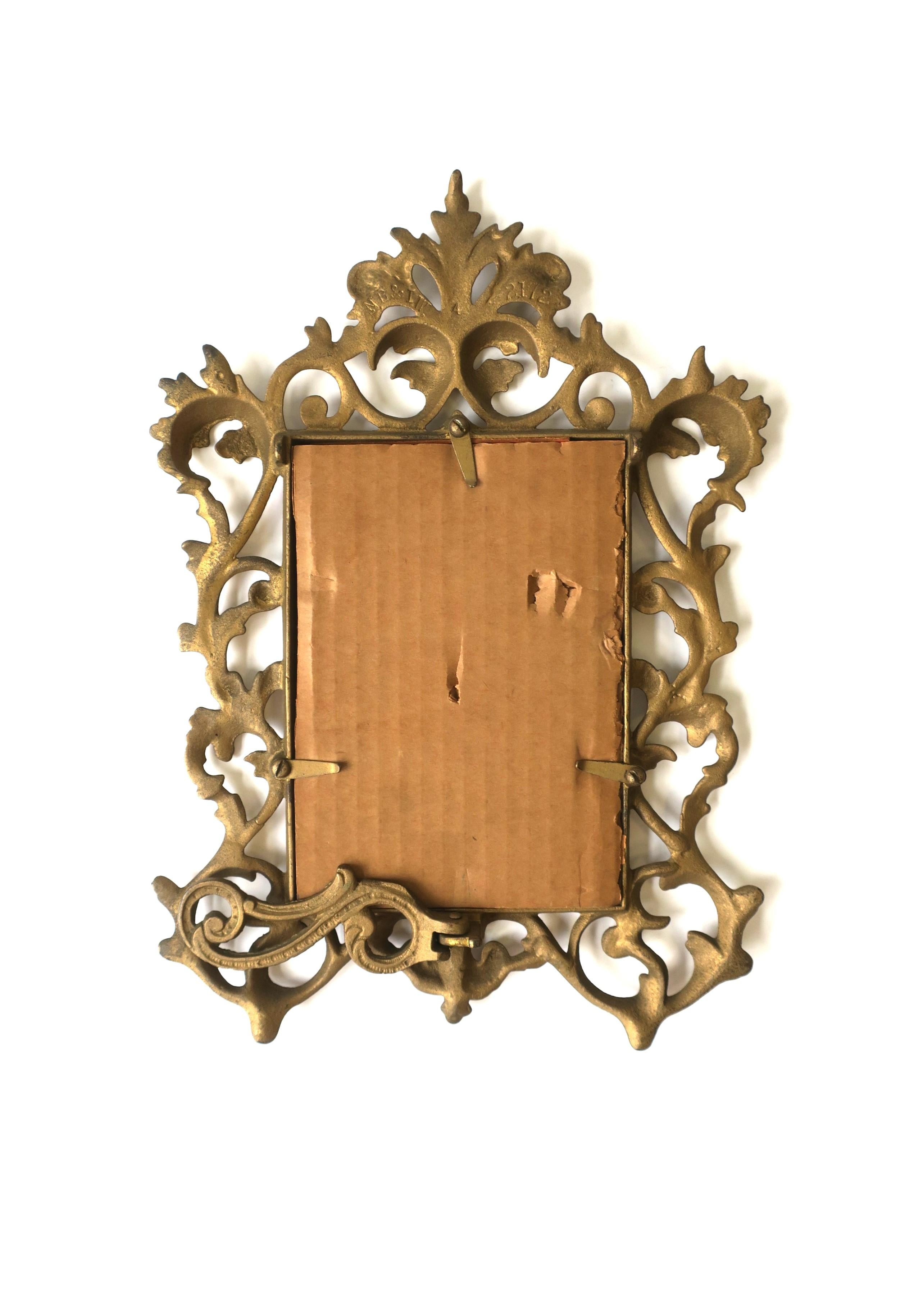 Victorian Brass Vanity Table Mirror or Picture Frame For Sale 4