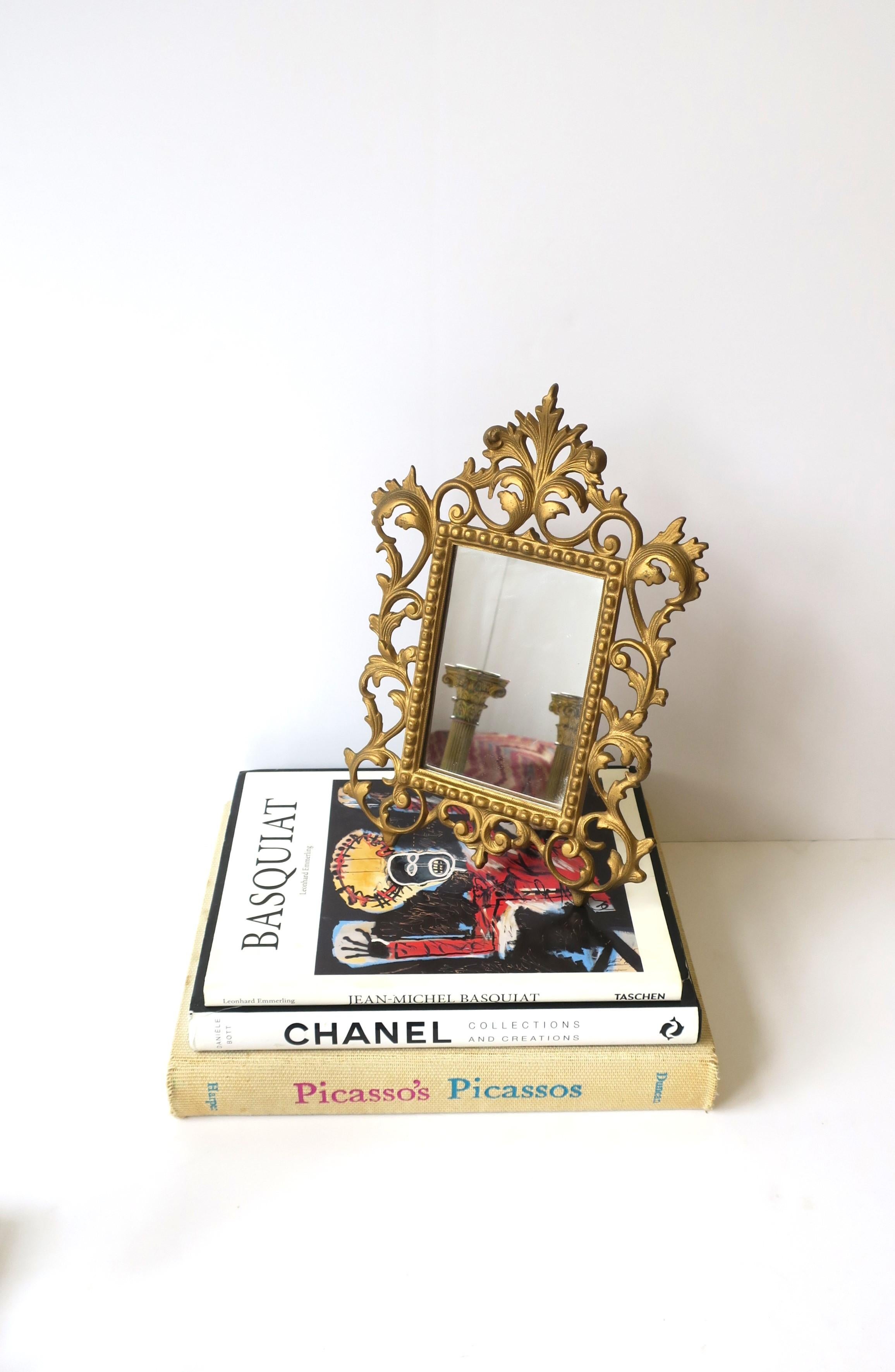 Victorian Brass Vanity Table Mirror or Picture Frame In Good Condition For Sale In New York, NY