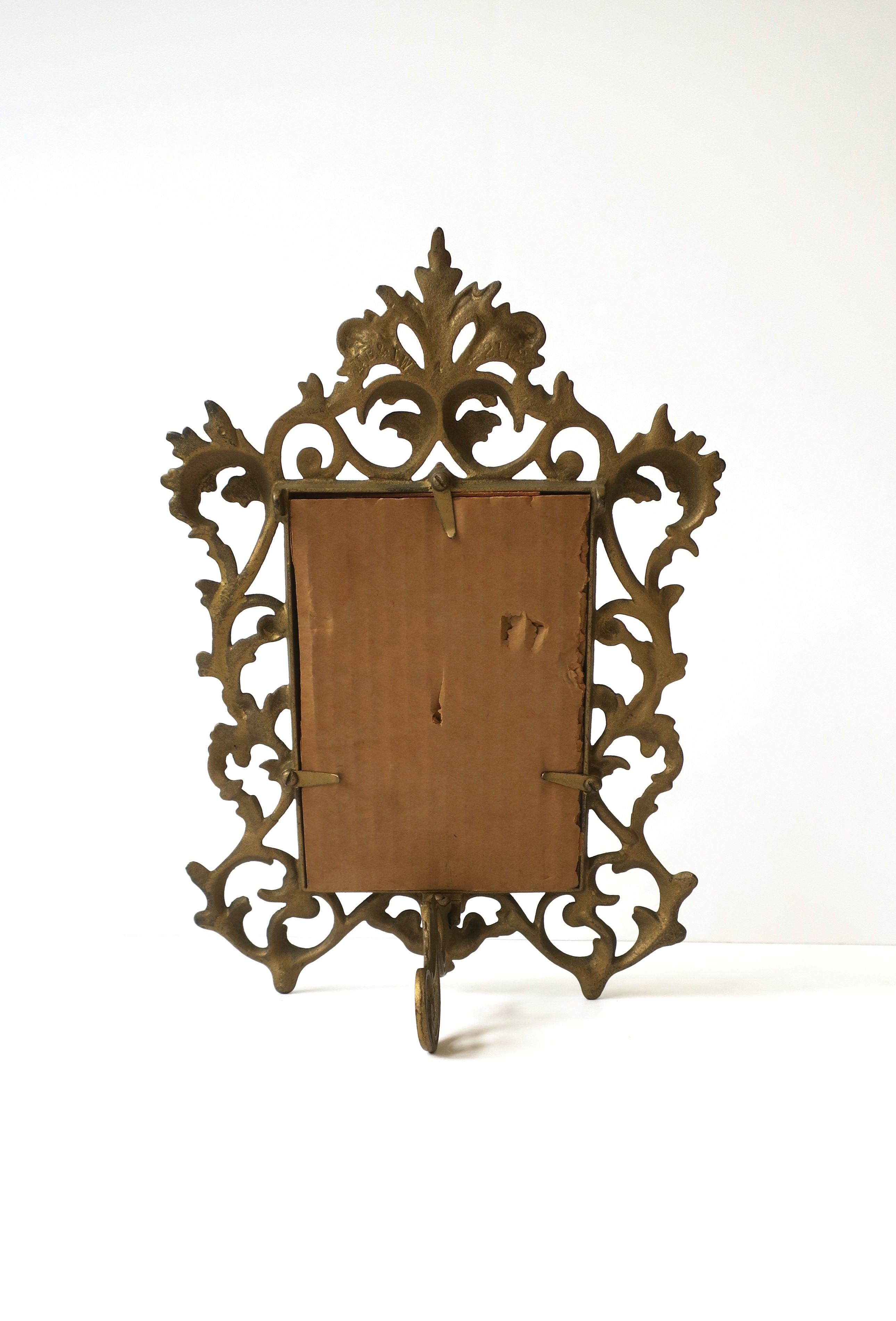 Victorian Brass Vanity Table Mirror or Picture Frame For Sale 2