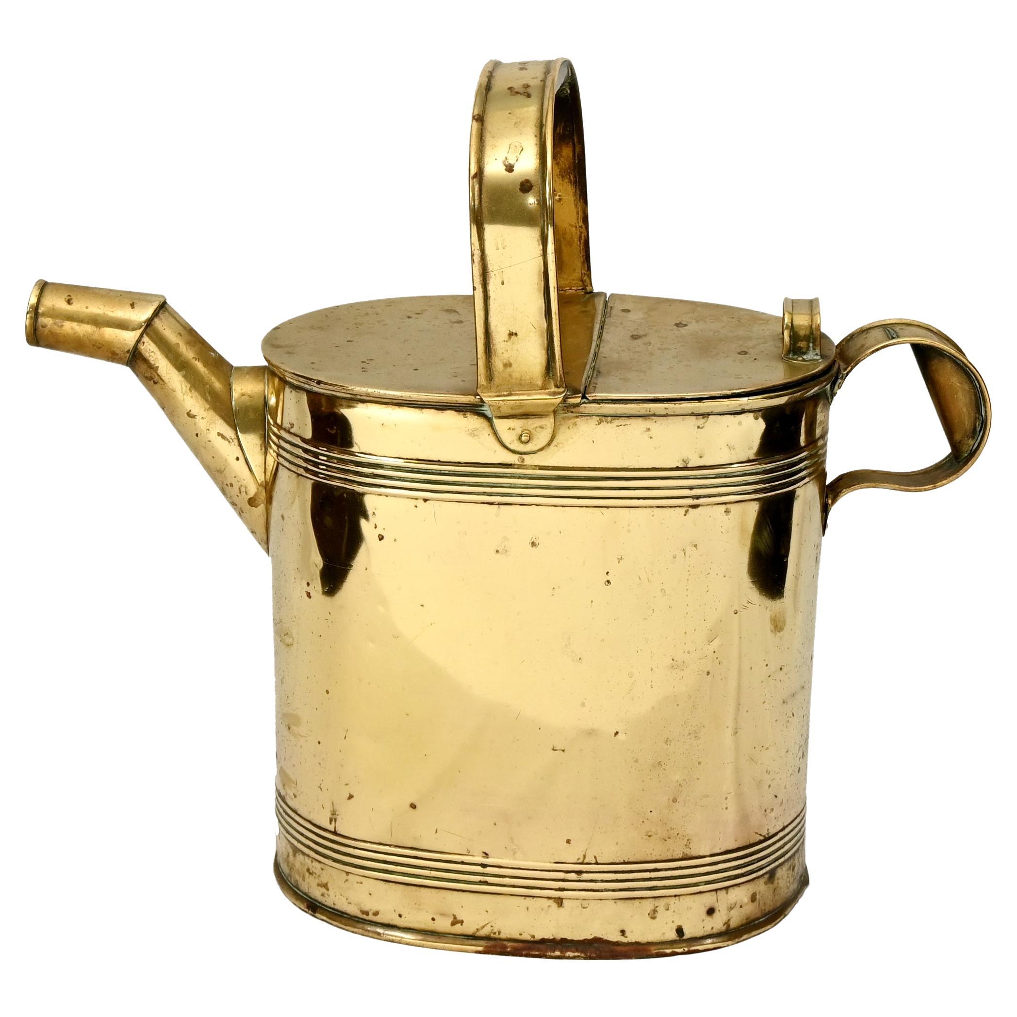 Victorian Brass Watering Can Antique Gardening 1880