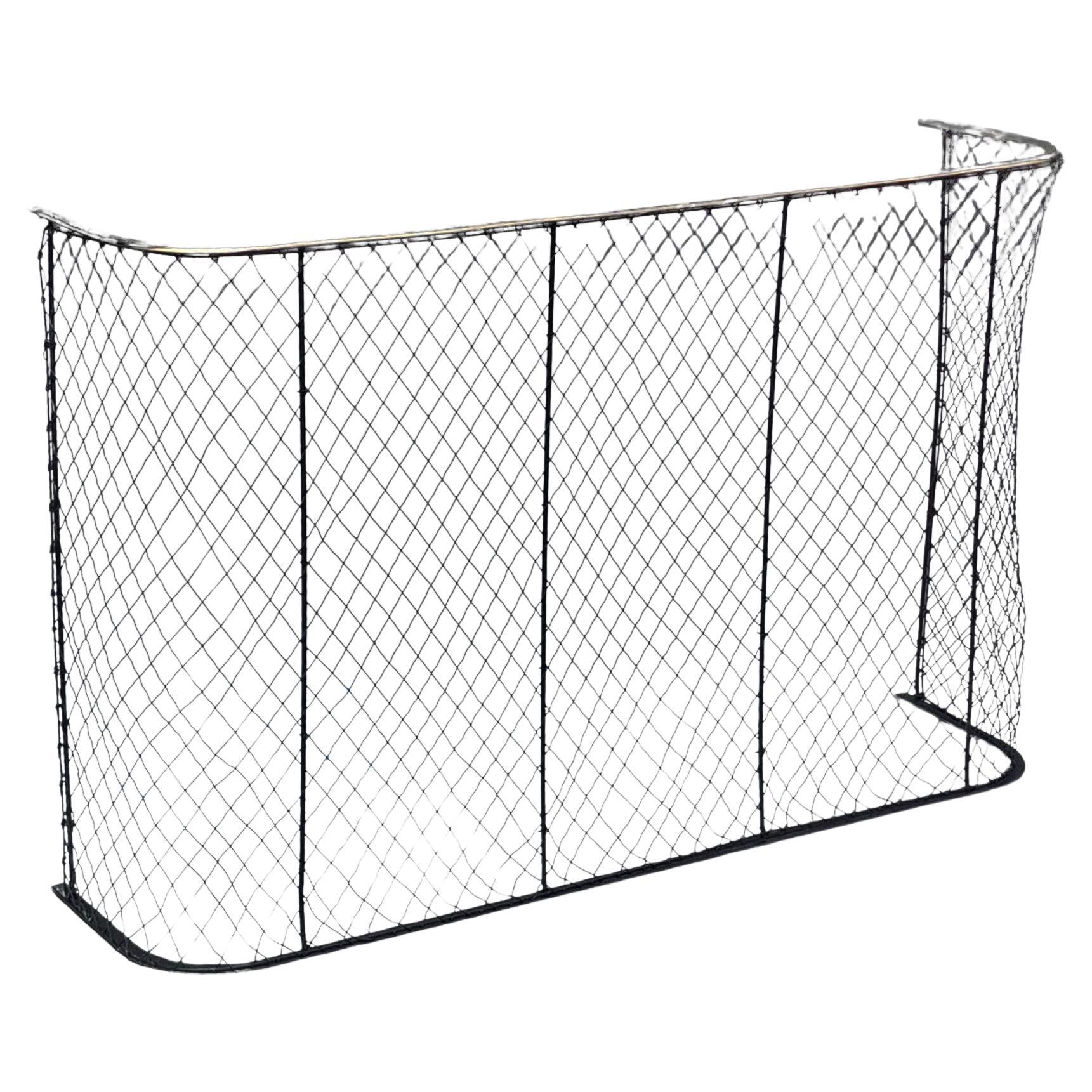 Victorian Brass Wire Mesh Nursery Fender Fire Spark Guard For Sale