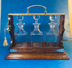 Victorian Brassbound Oak Tantalus