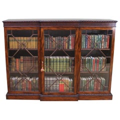 Victorian Break Fronted Glazed Mahogany Bookcase
