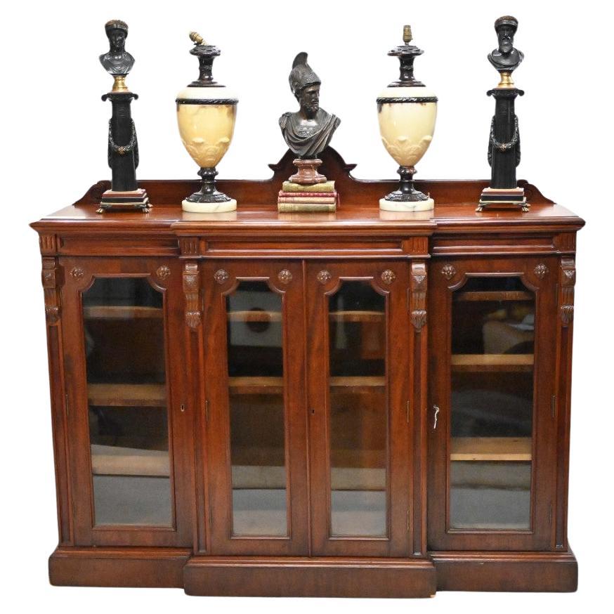 Victorian Breakfront Bookcase Display Cabinet Chiffonier 1880