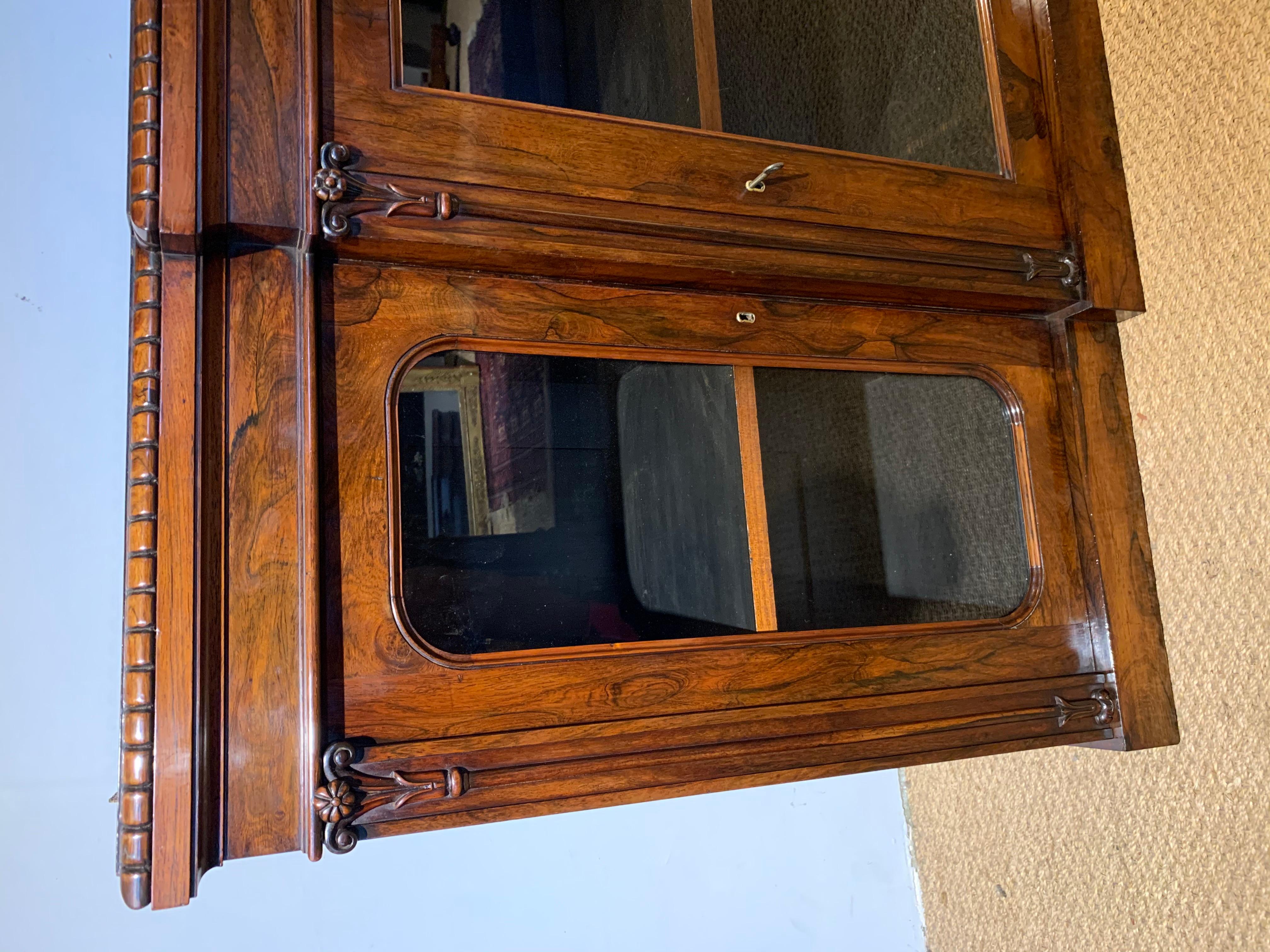 Victorian Breakfront Bookcase For Sale 3