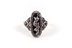 Victorian bristol blue ring in 18 karat rose gold and silver