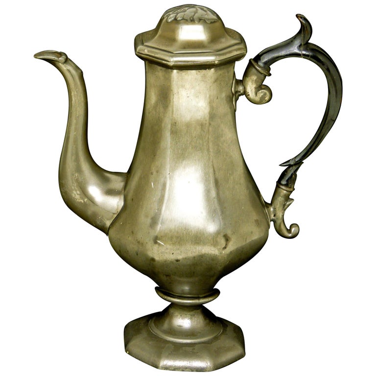 Victorian Britannia Metal Coffee Pot For Sale at 1stDibs