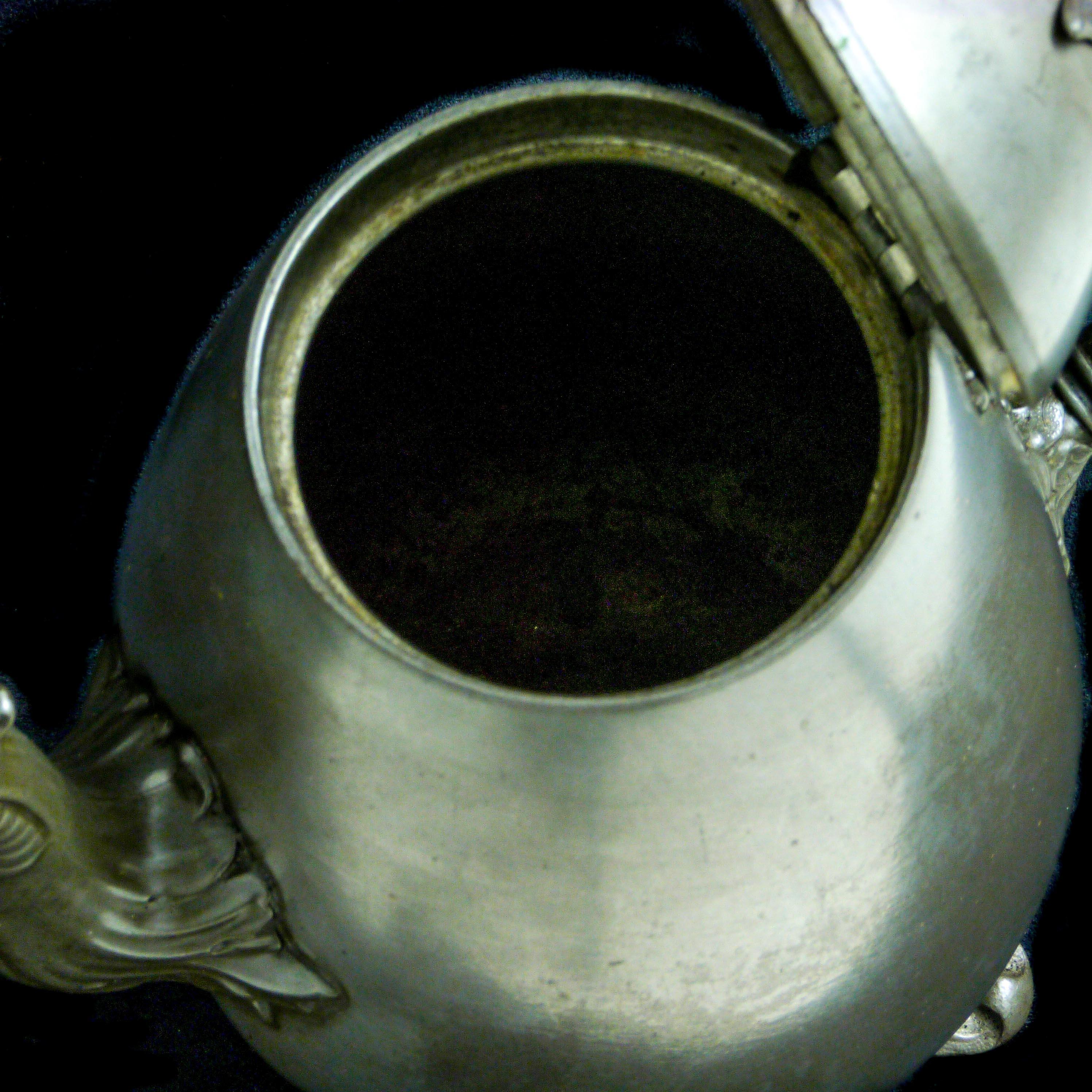 English Victorian Britannia Metal Tea Pot For Sale