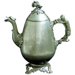 Antique Victorian Britannia Metal Tea Pot