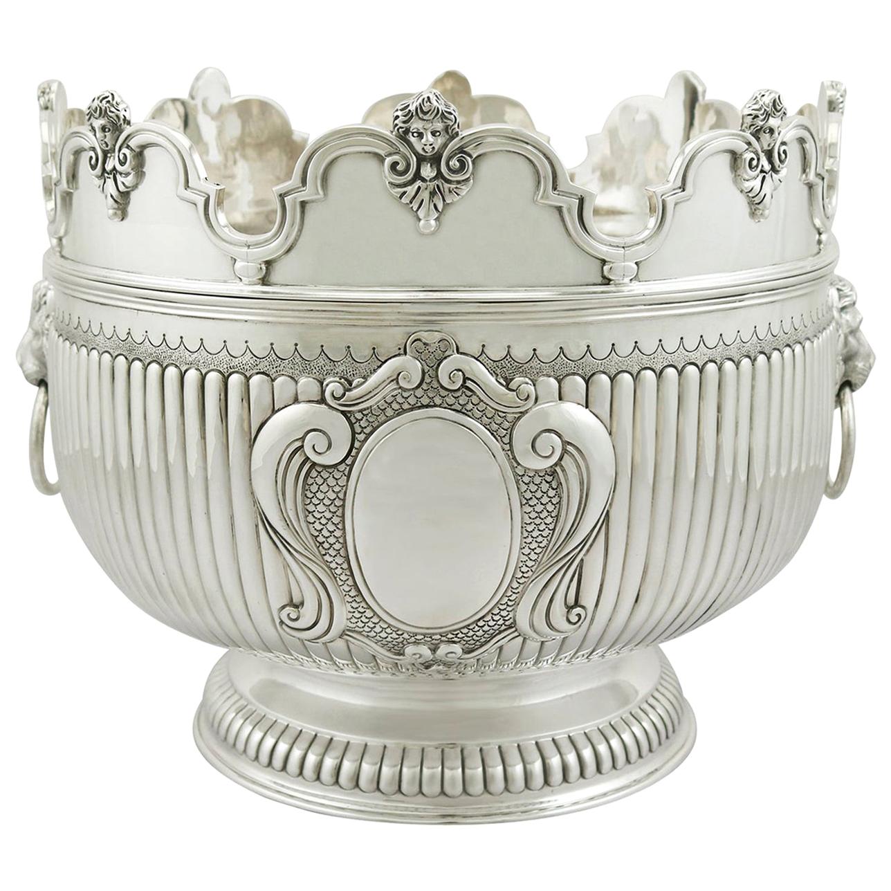 Victorian Britannia Standard Silver Monteith Bowl