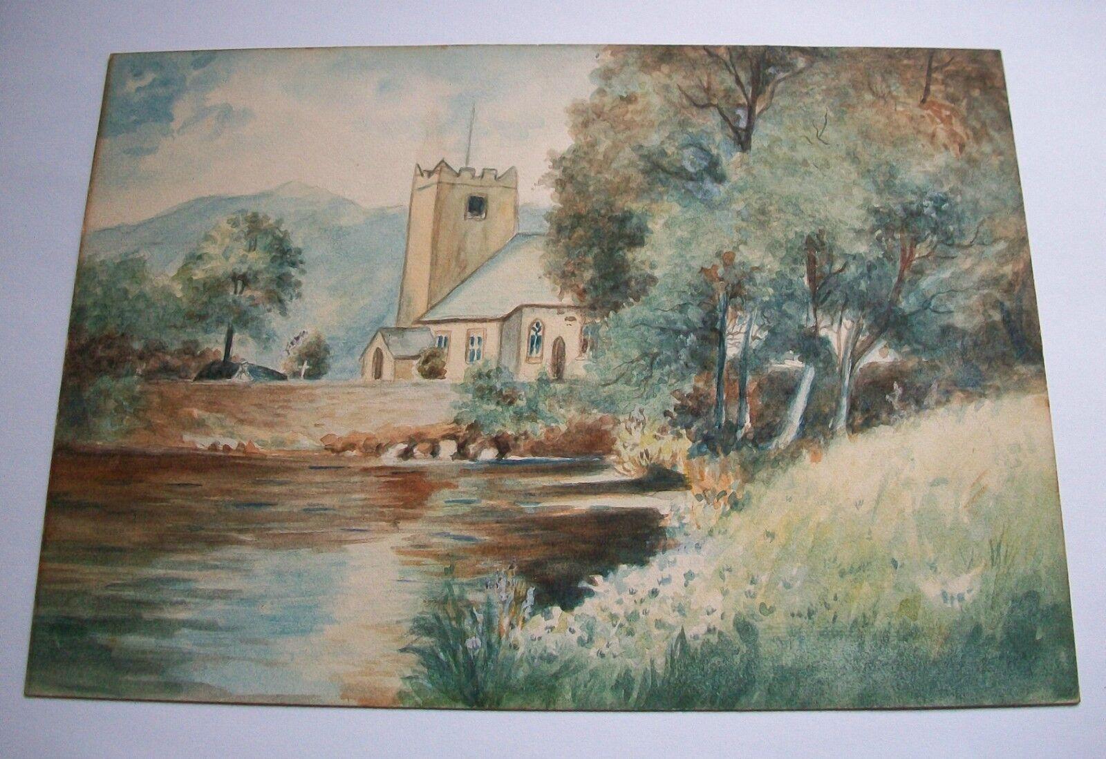 English Victorian British School Watercolor Painting - Framed - Unsigned -19th Century For Sale
