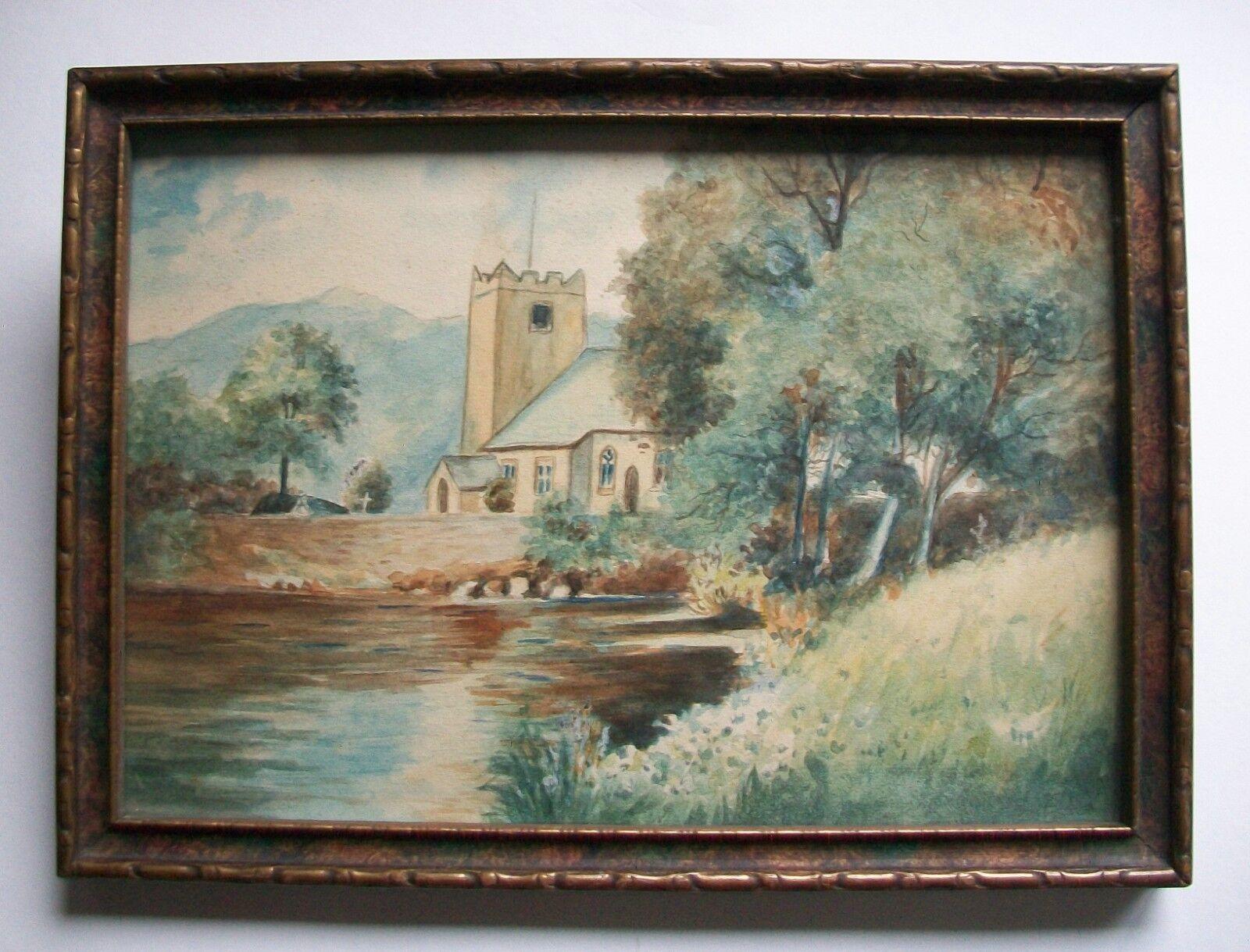 Gilt Victorian British School Watercolor Painting - Framed - Unsigned -19th Century For Sale