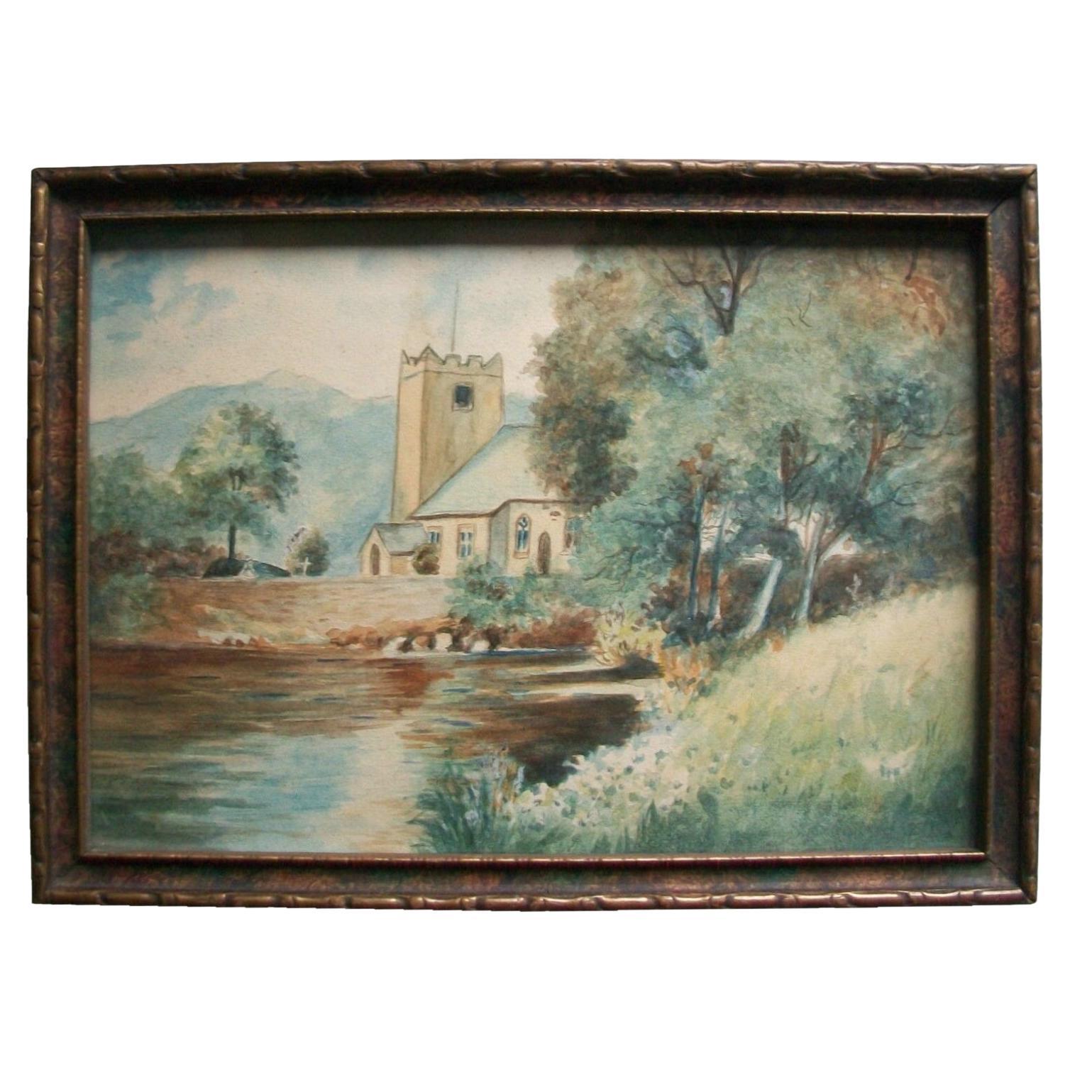 Victorian British School Watercolor Painting - Framed - Unsigned -19th Century