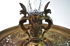 Victorian Bronze & Cut Glass Centerpiece Vase Figural Peacocks