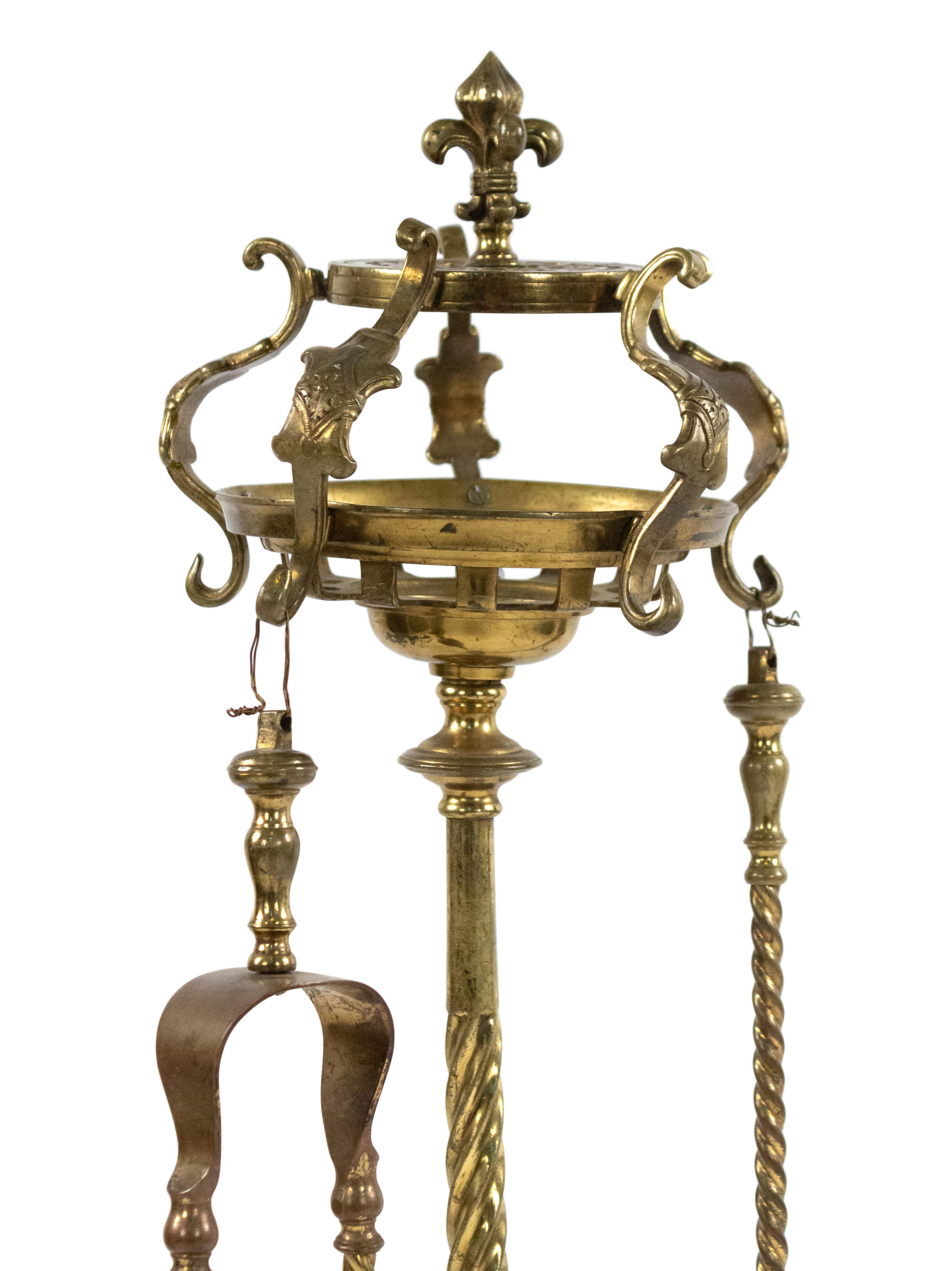French Victorian Bronze Fire Tool Stand For Sale