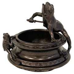 Victorian Bronze Operatic Frog Motif Vide-Poche