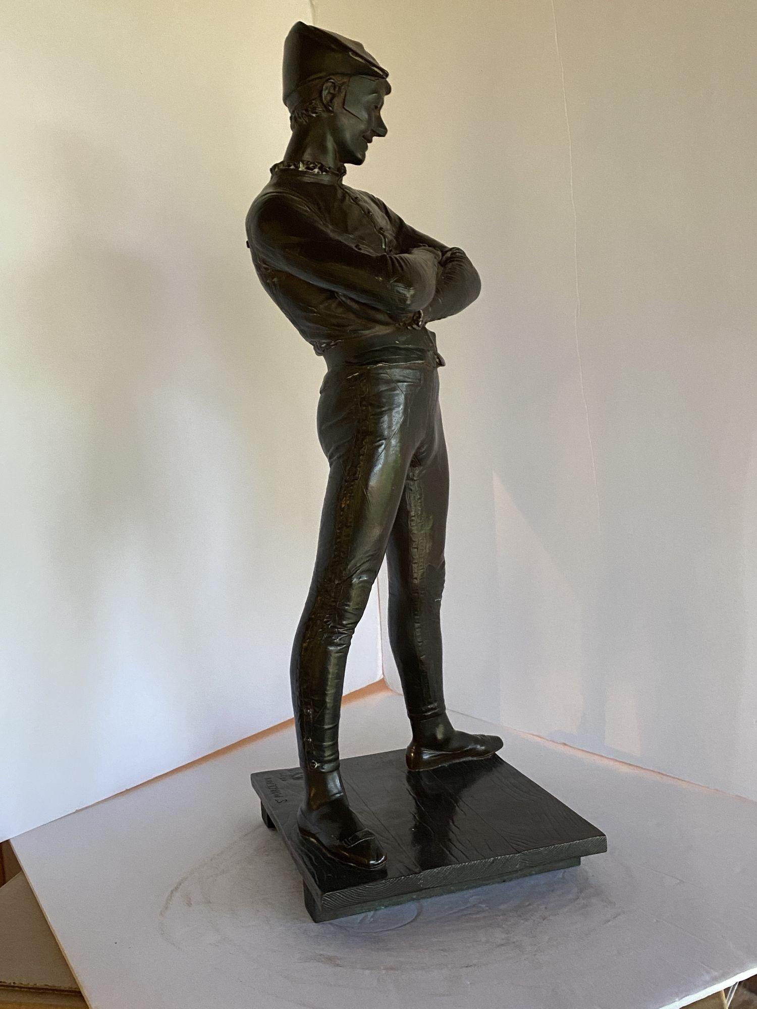 Victorian Bronze Statue of Arlequin Harlequin by René de Saint-Marceaux For Sale 6