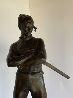 Victorian Bronze Statue of Arlequin Harlequin by René de Saint-Marceaux