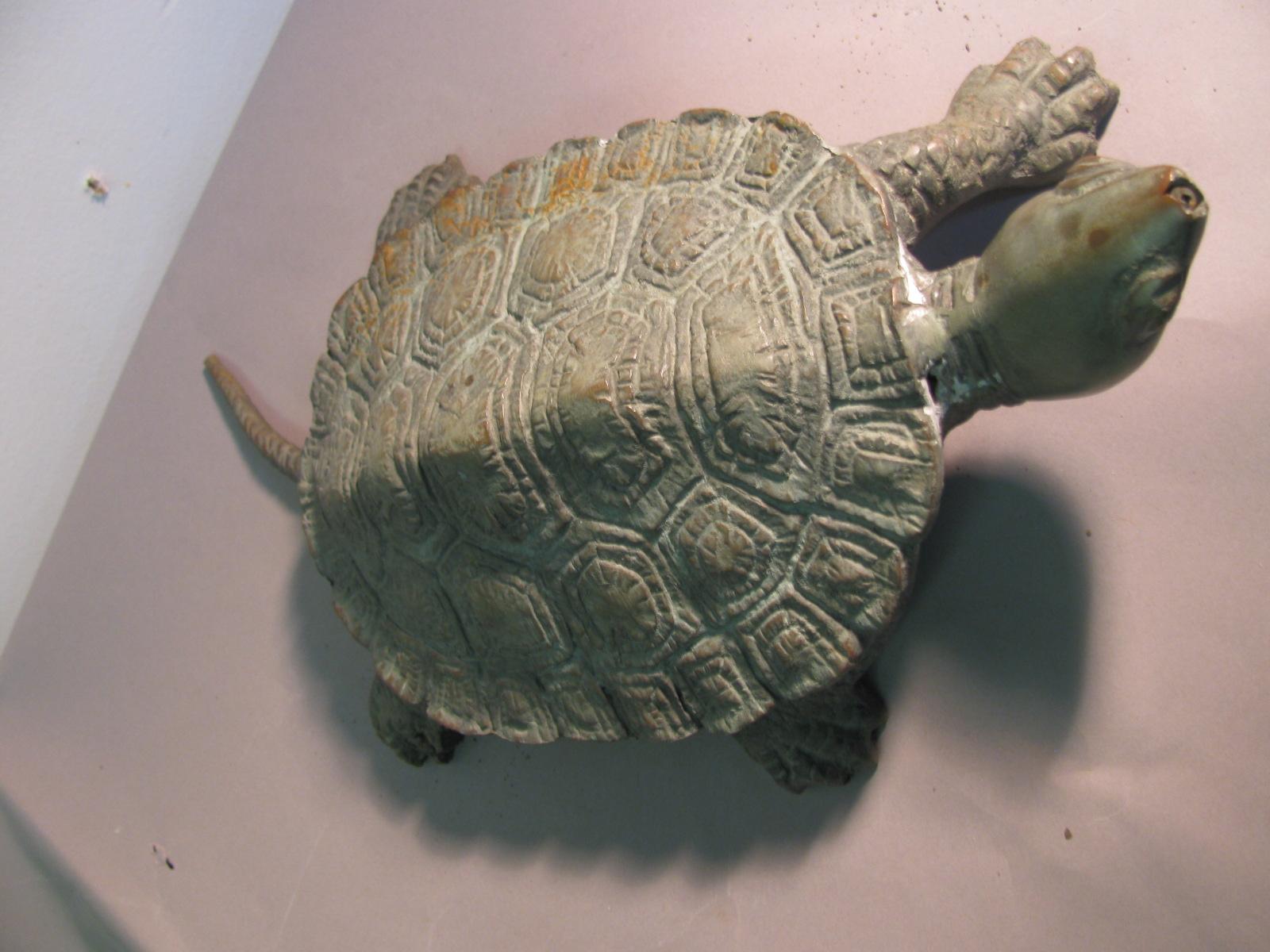 Fabulous and very detailed late Victorian turtle fountain. Artist unknown and no visible foundry marks. So detailed even the underside of the turtles shell and tail are finished, indicative of the Victorian era. Fountain operates by placing a water