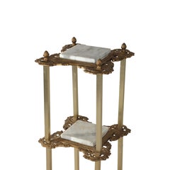 Victorian Bronzed Metal & Marble 3-Tier Plant Stand c1890