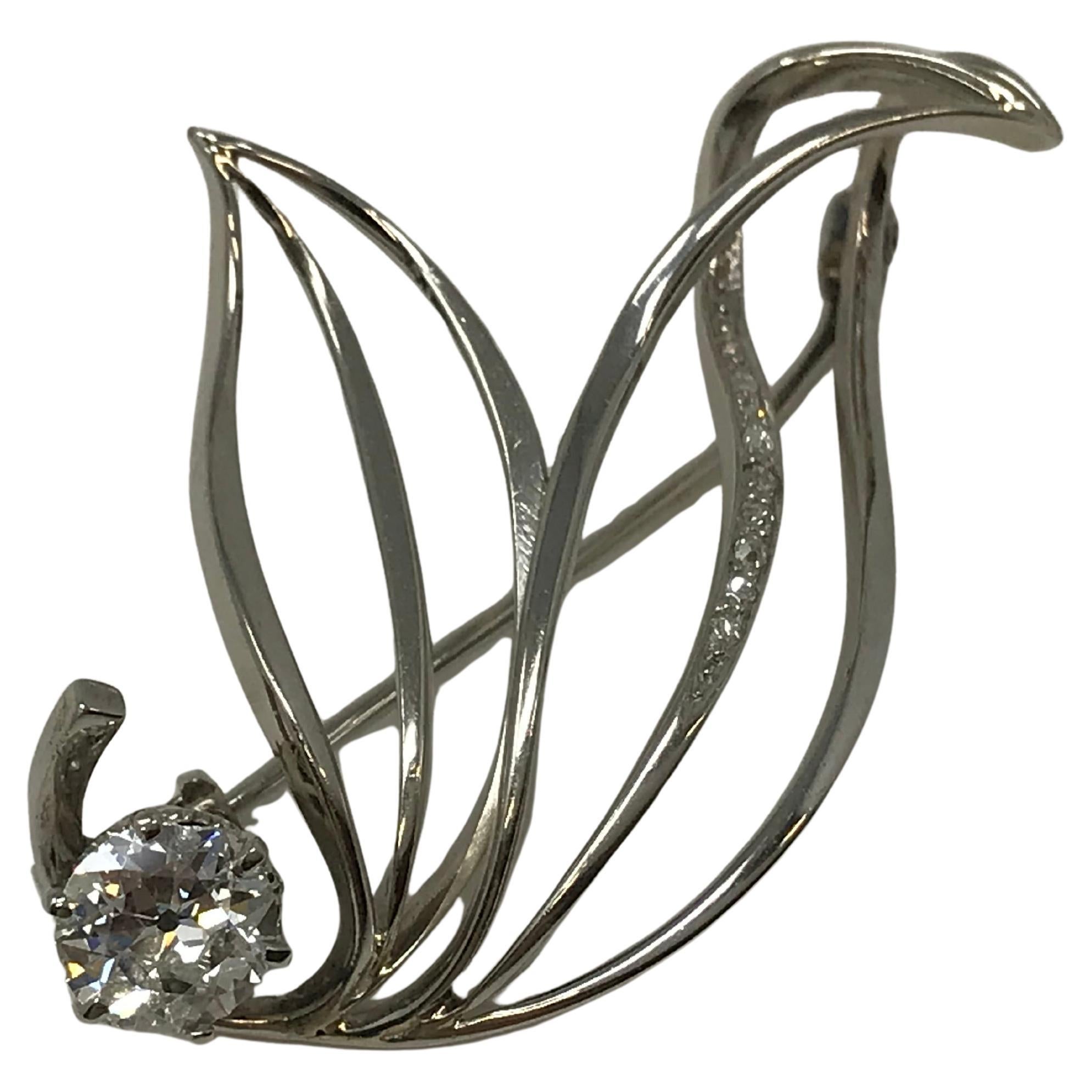 Viktorianische Brosche 14K & .78Ct Diamant