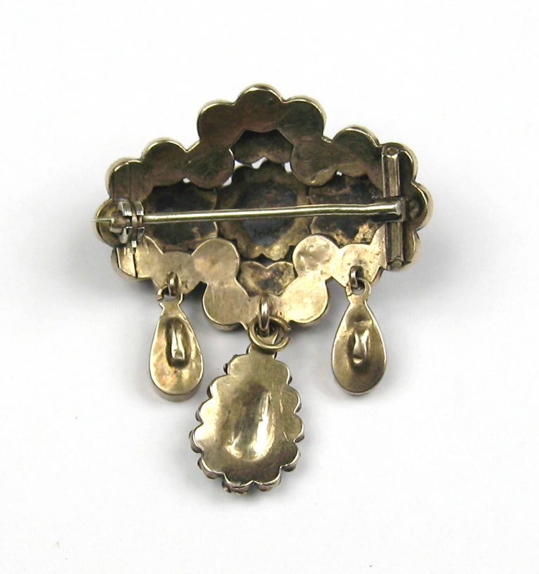 Victorian Brooch Gold Rose Cut Bohemian Garnet Pearl Teardrop Pin For ...