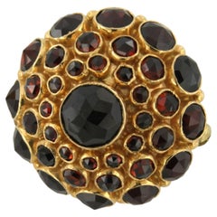 Victorian brooch with garnet - 9.8 grams - 14k gold