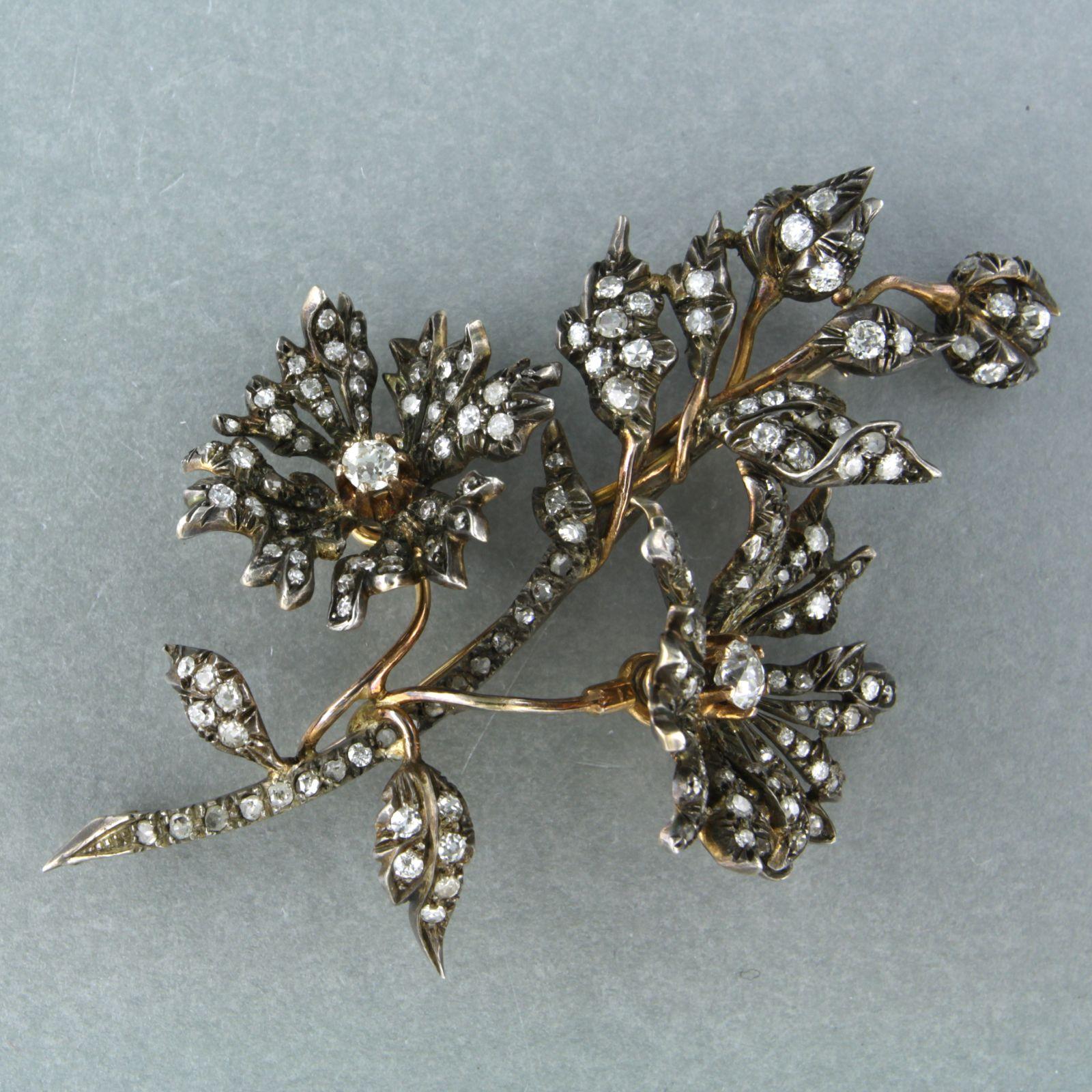 De las mujeres Broche victoriano con mina antigua y diamante talla rosa de hasta 5,70 ct Oro de 14k, plata en venta