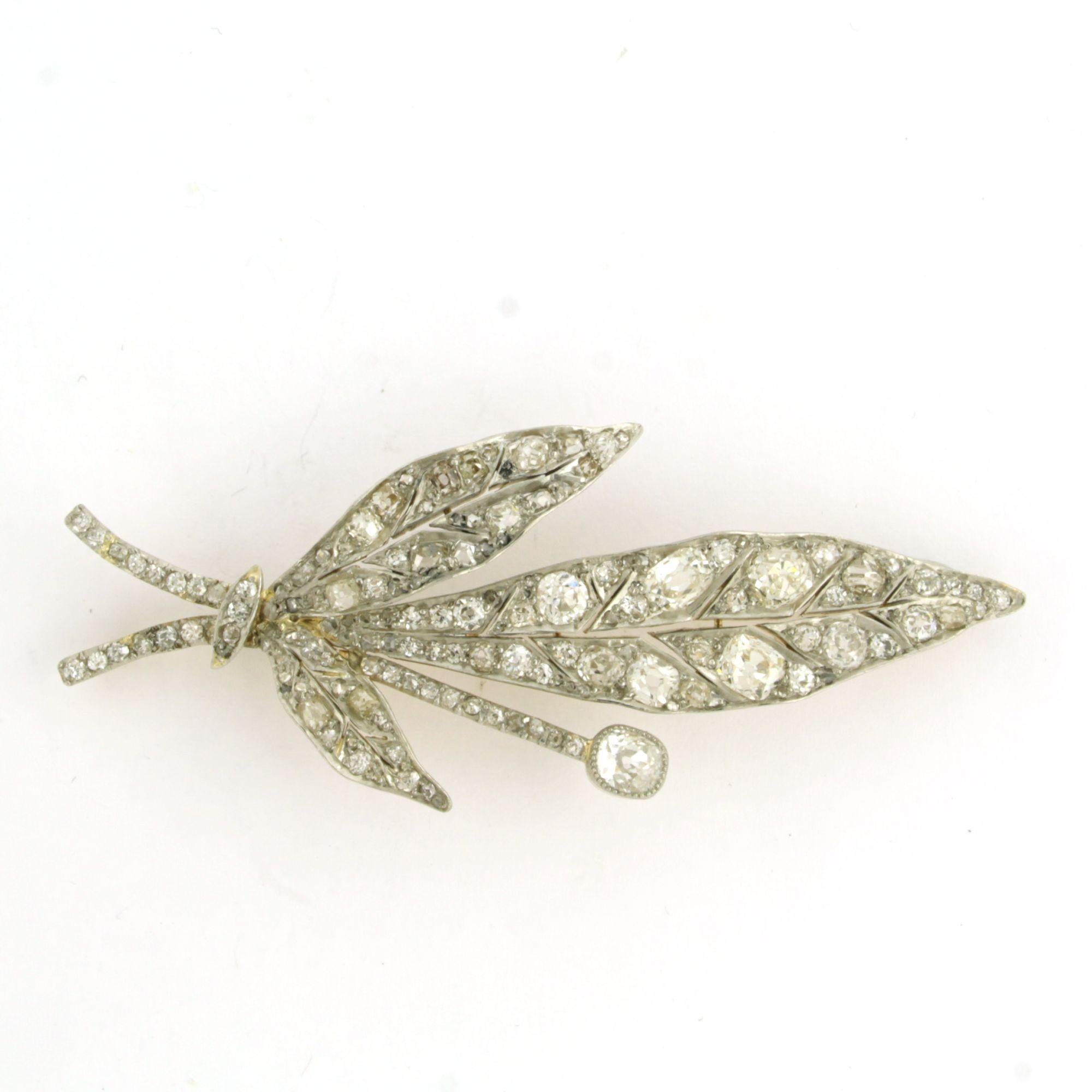 Broche victoriano con diamantes talla mina antigua de hasta 6,00 ct Oro y plata de 14k Victoriano temprano en venta