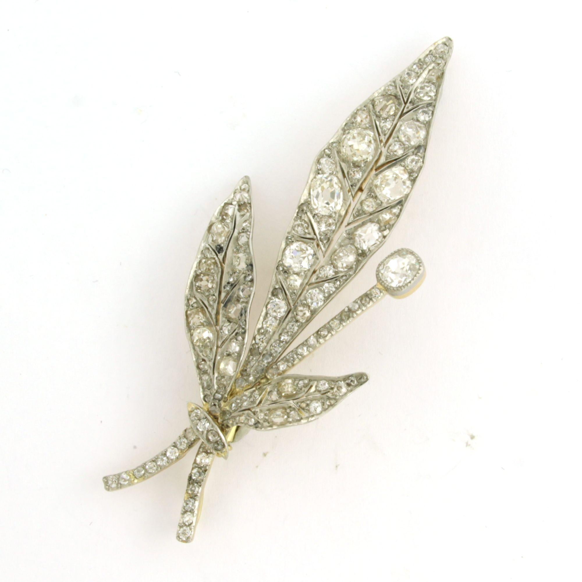 De las mujeres Broche victoriano con diamantes talla mina antigua de hasta 6,00 ct Oro y plata de 14k en venta