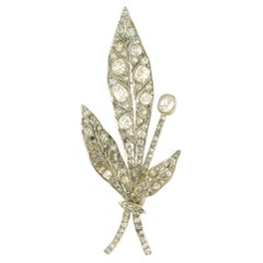 Victorian Brooch with old mine cut diamonds up to 6.00ct 14k gold and silver