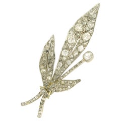 Victorian Brooch with old mine cut diamonds up to 6.00ct 14k gold and silver