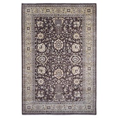 Alfombra Victoriana de Lana con Motivos Florales Marrón y Beige 11'9''x17'8''