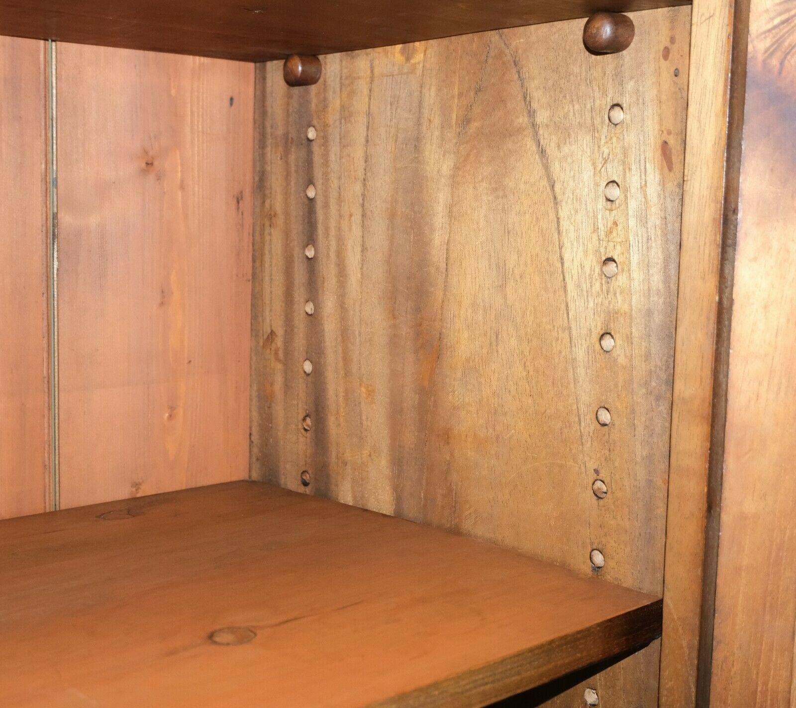 19th Century Victorian Brown Hardwood Two Doors Glazed Bookcase with Campaign Drawers