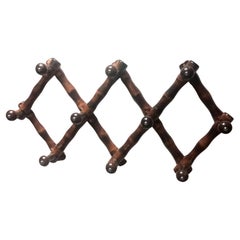 Victorian Brown Wood Extendable Coat Racks Spanich 1900s