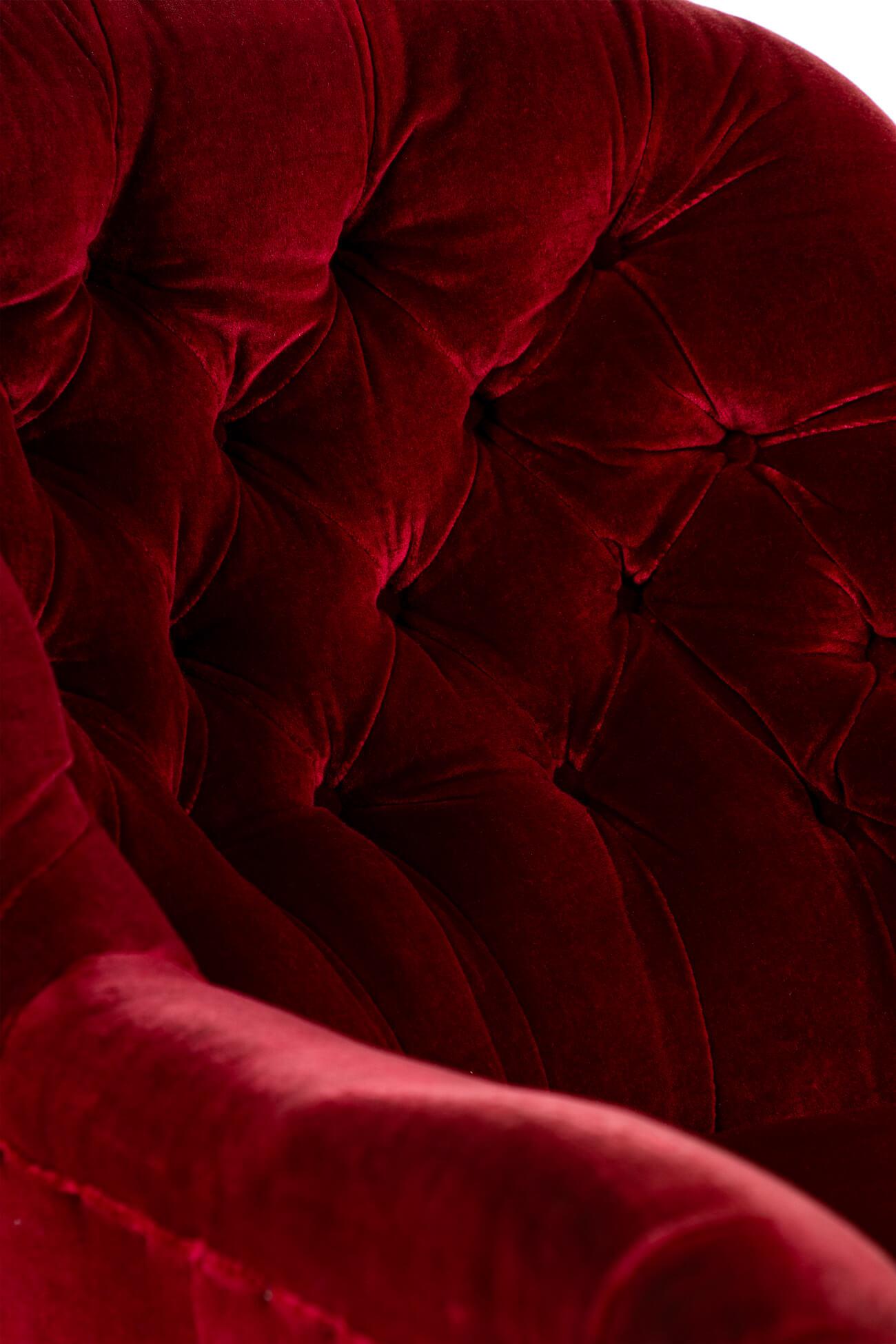 Victorian Burgundy Velvet Armchair For Sale 1