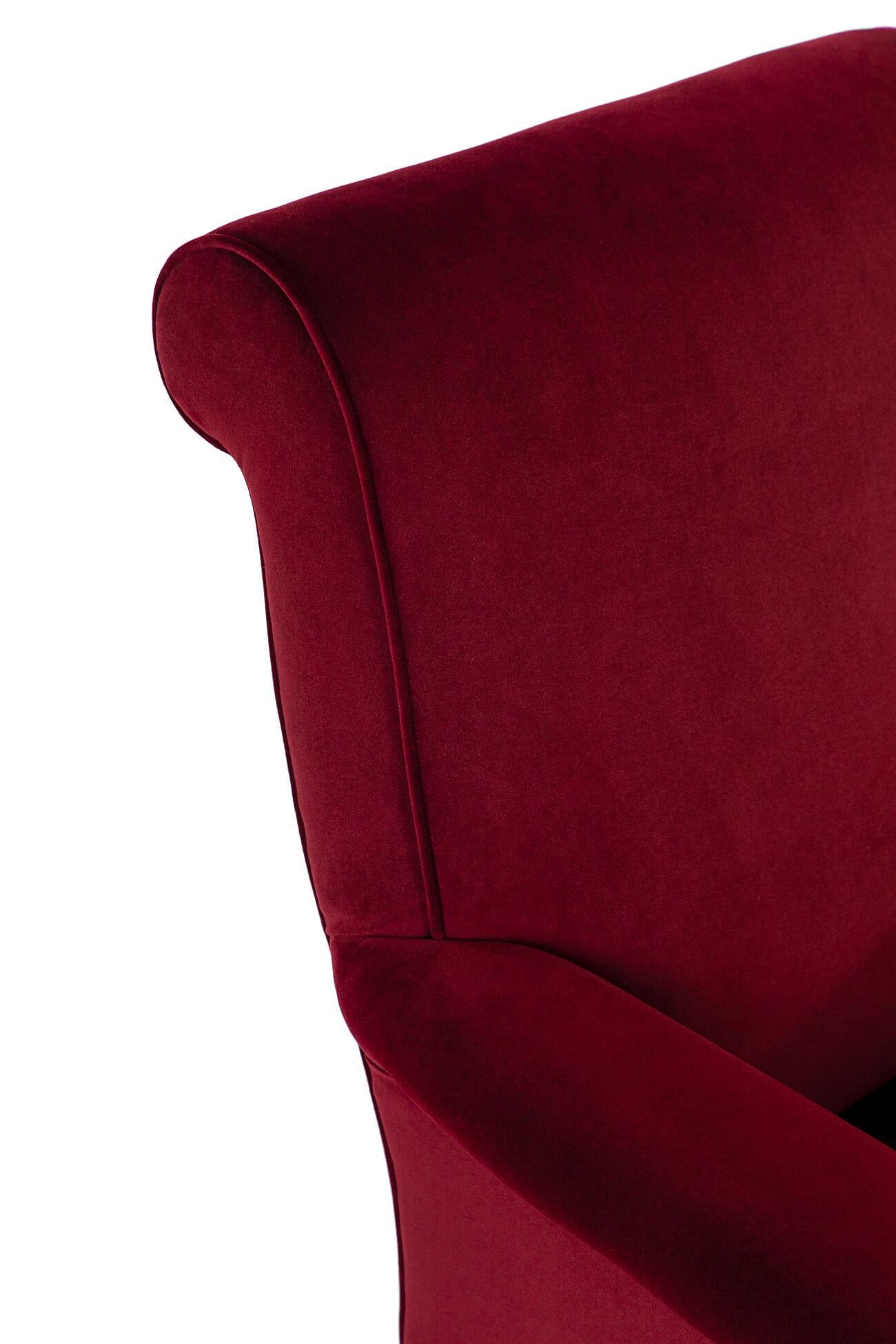 Victorian Burgundy Velvet Armchair For Sale 1