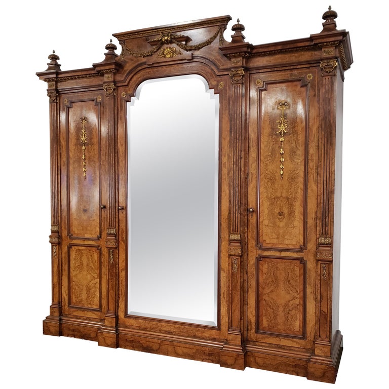 Victorian Burl Walnut Armoire For Sale at 1stDibs victorian armoire