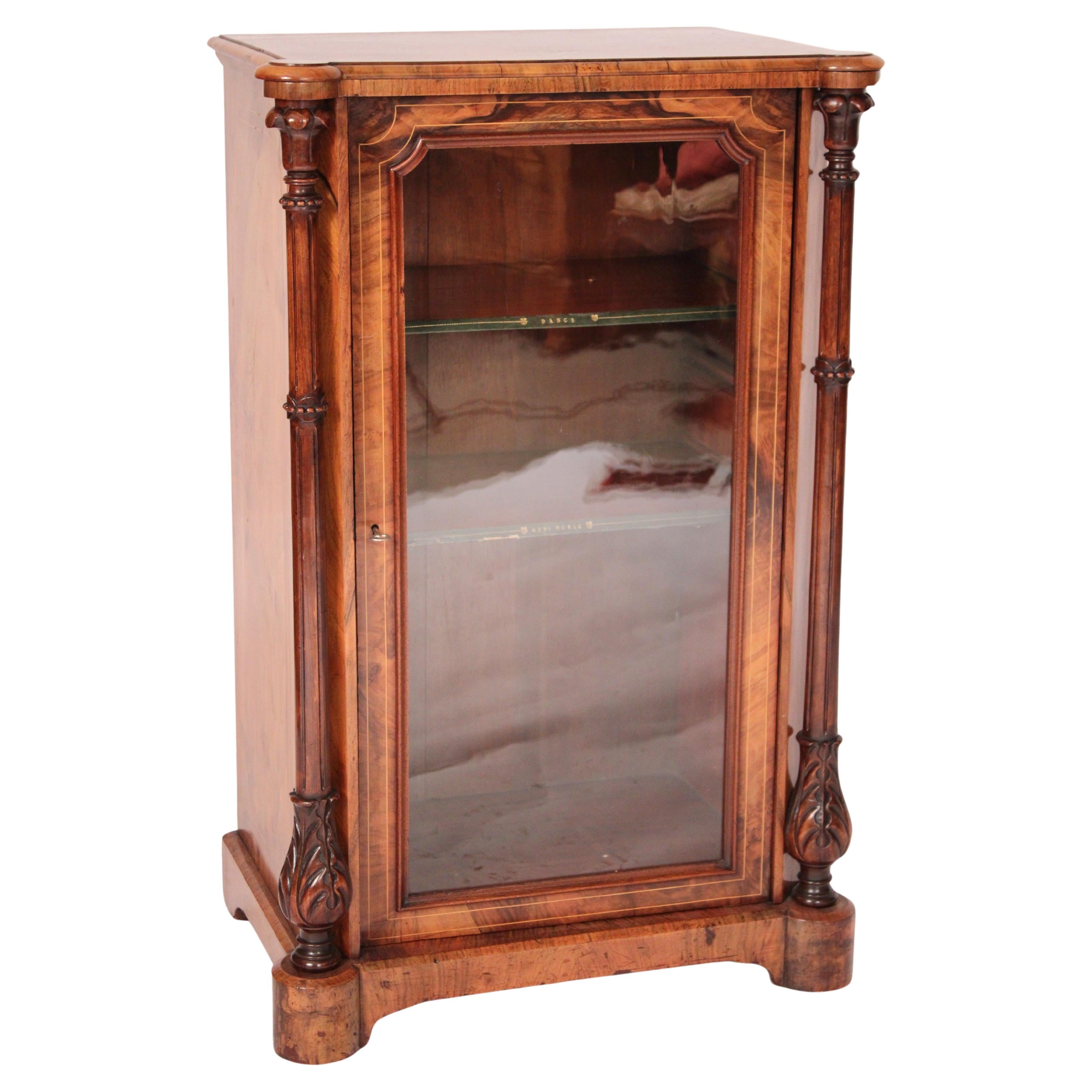 Victorian Burl Walnut Bookcase