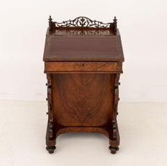 Victorian Burl Walnut Davenport Desk, 19th C.