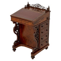 Victorian Burl Walnut Davenport Desk, 19th C.