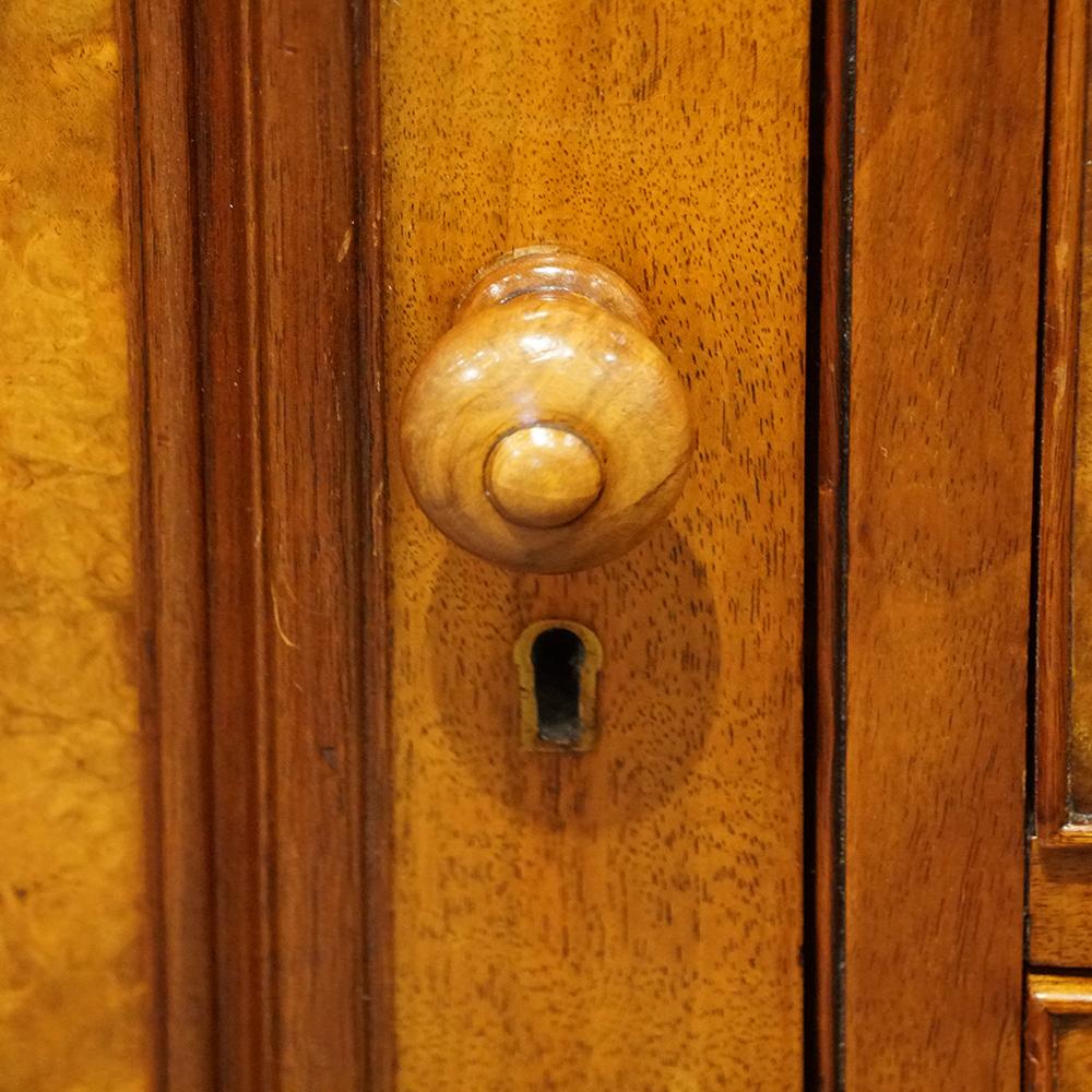 Mid-19th Century Victorian burl walnut housekeeper’s cupboard 