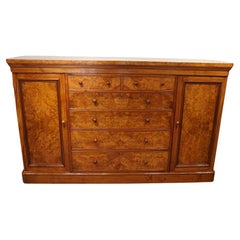 Victorian burl walnut housekeeper’s cupboard