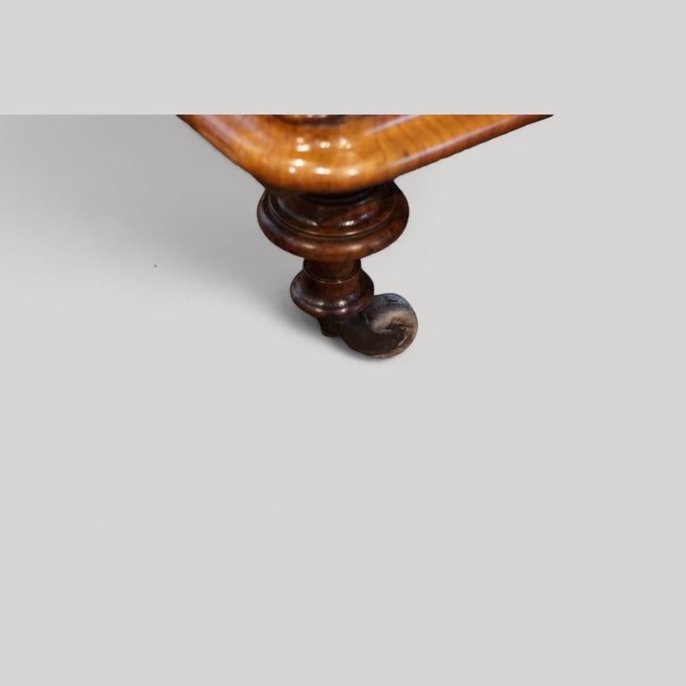 Victorian burl walnut inlaid music cabinet 5