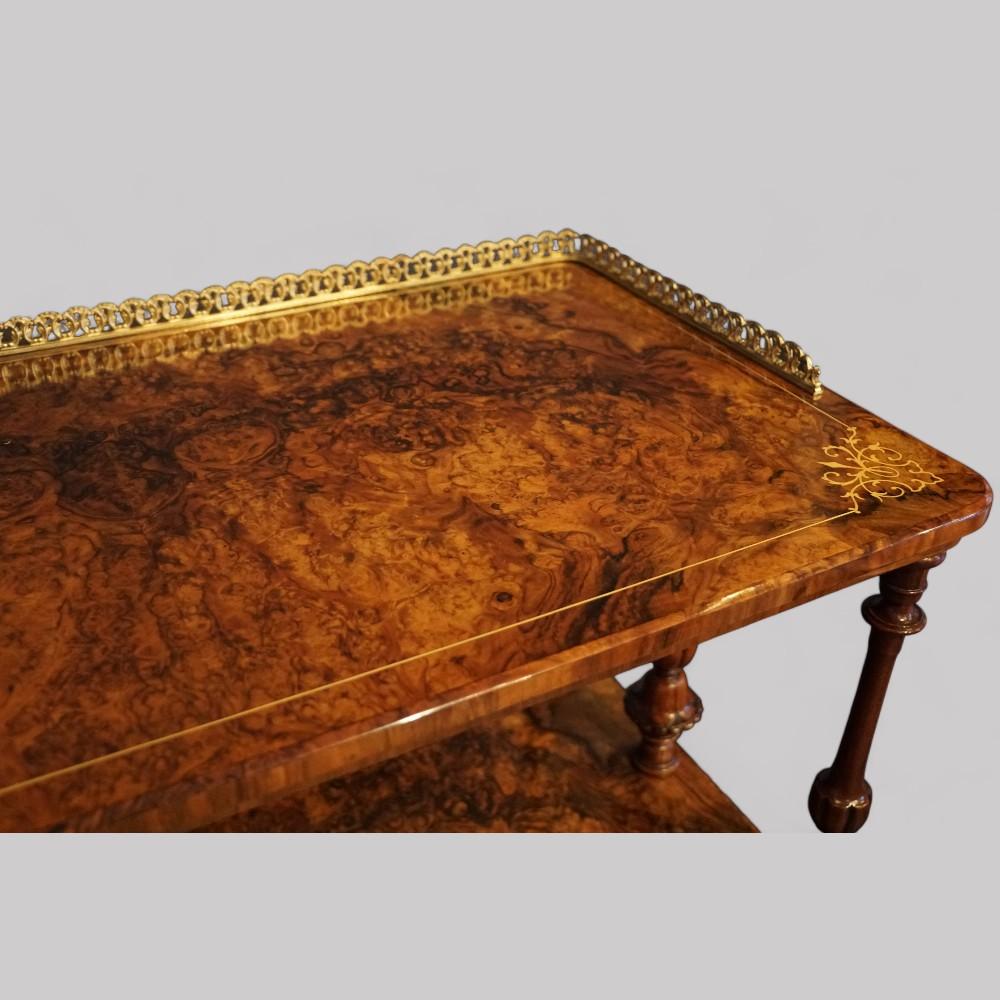 Victorian burl walnut inlaid music cabinet 8