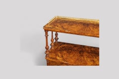 Victorian burl walnut inlaid music cabinet