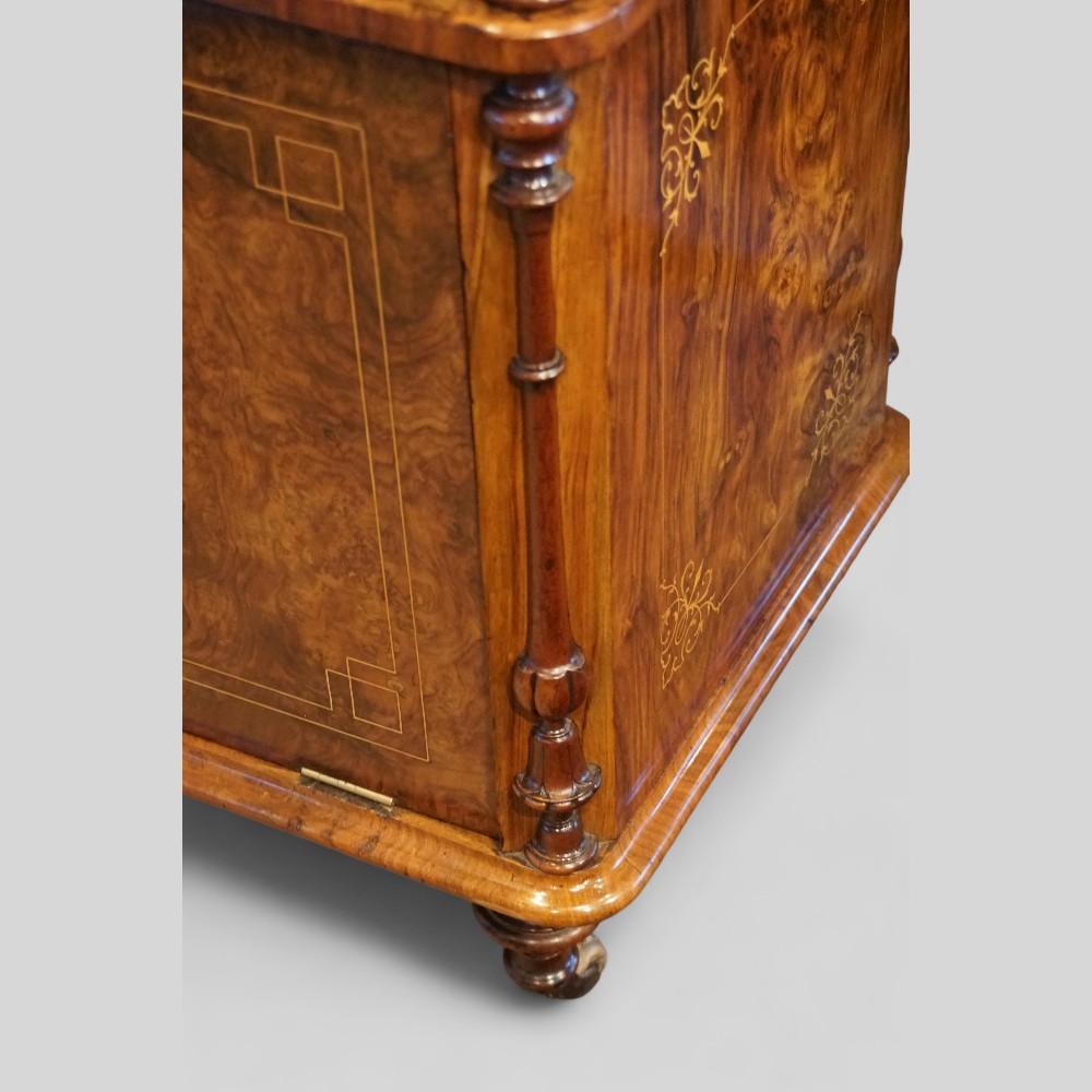 Walnut Victorian burl walnut inlaid music cabinet