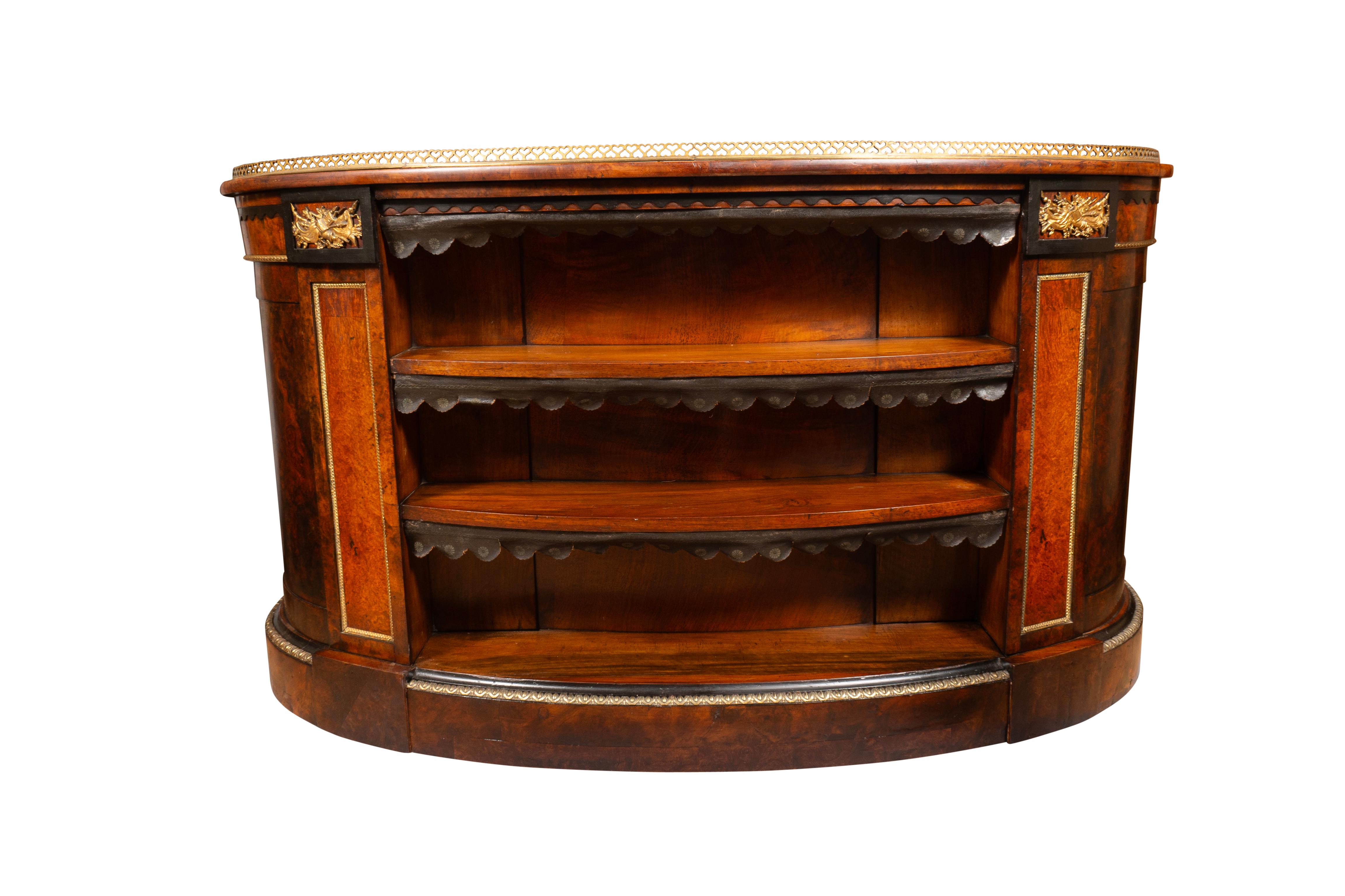 Victorian Burl Walnut Kidney Shape Desk By Gillow For Sale 8