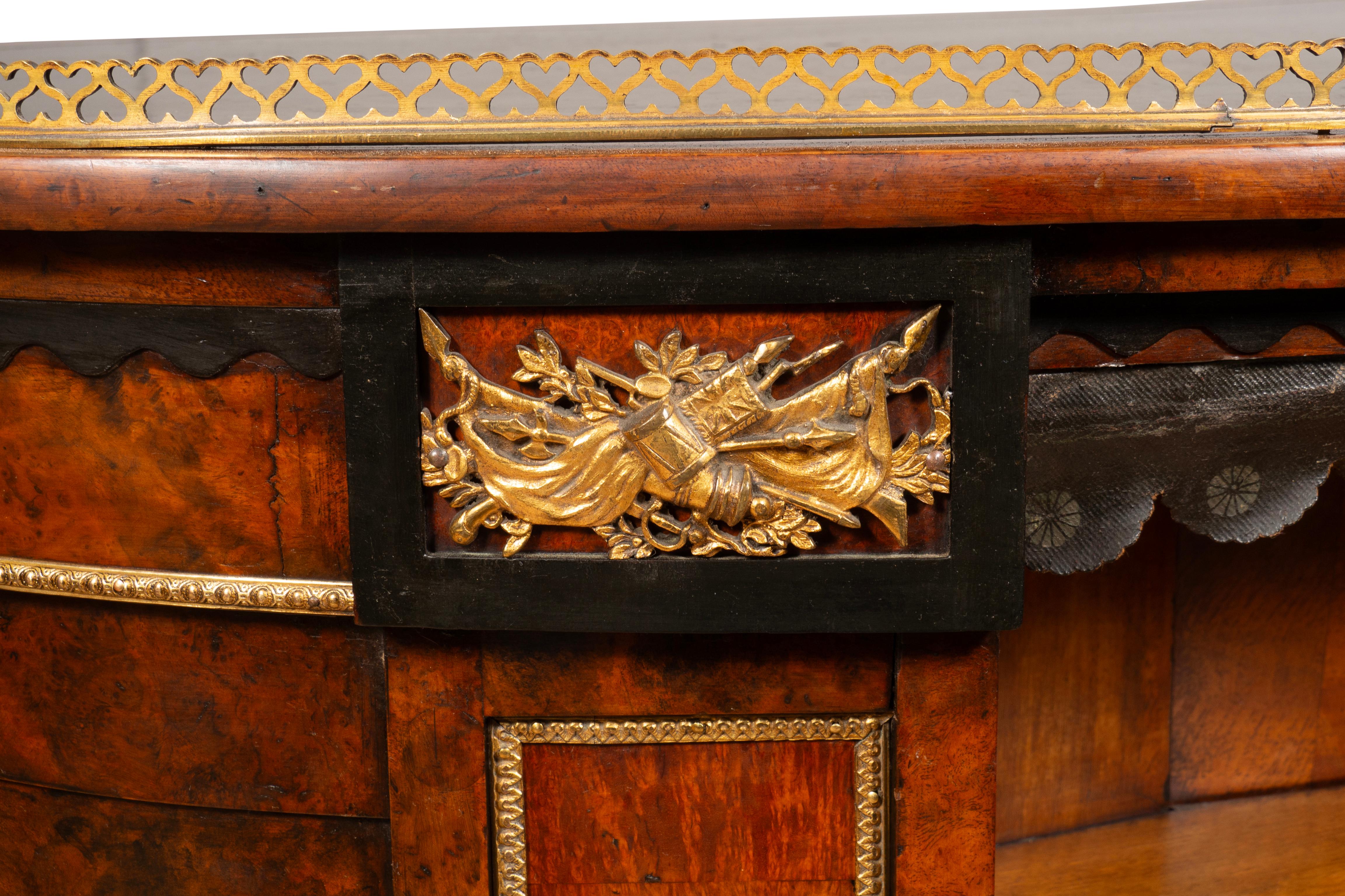 Victorian Burl Walnut Kidney Shape Desk By Gillow For Sale 9